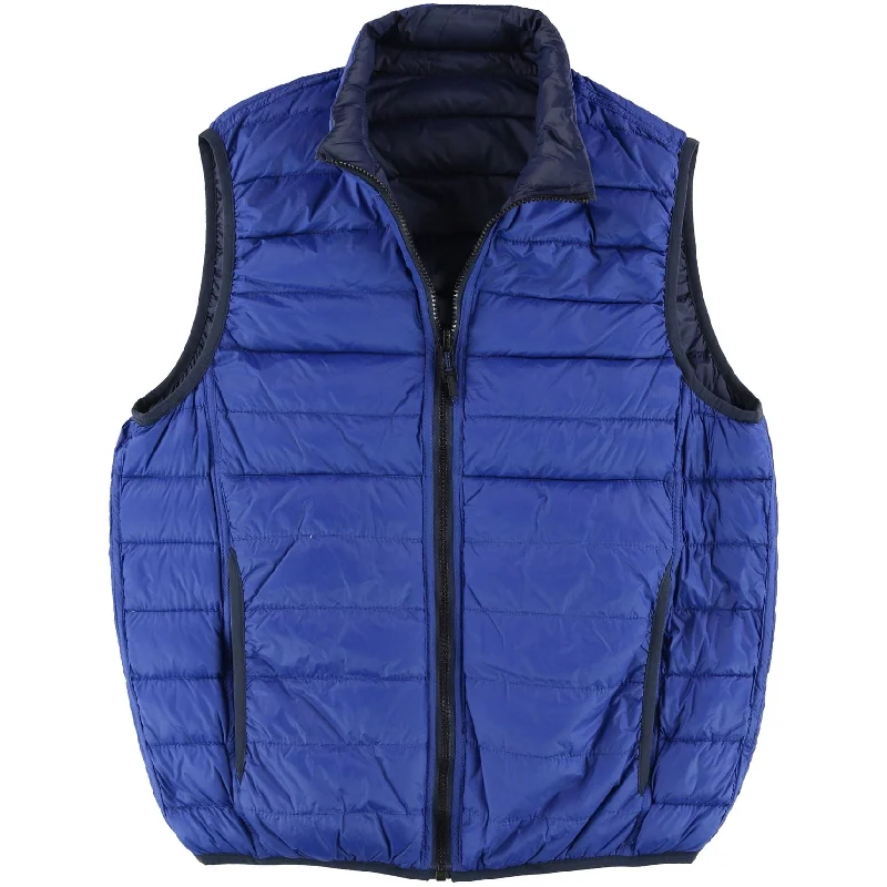 men's light insulated jackets-Hawke & Co. Mens Reversible Quilted Jacket, Blue, Medium