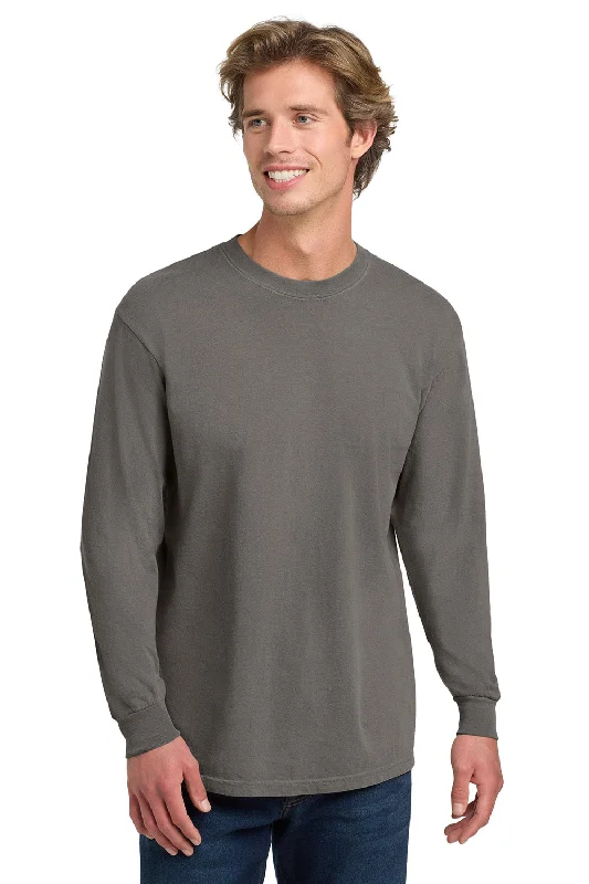 Men’s short-sleeve hark tops-Comfort Colors Mens Long Sleeve Crewneck T-Shirt - Grey