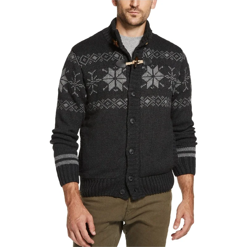 men's jackets for light snow-Weatherproof Mens Fair Isle Jacket, Grey, Medium