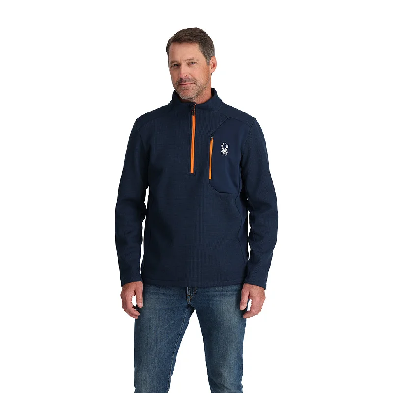 men's jackets with long cuffs-Mens Bandit Half Zip - True Navy