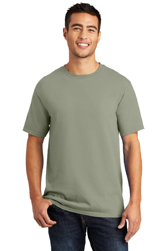 Men’s short-sleeve jade shirts-Port & Company Mens Beach Wash Short Sleeve Crewneck T-Shirt - Walnut