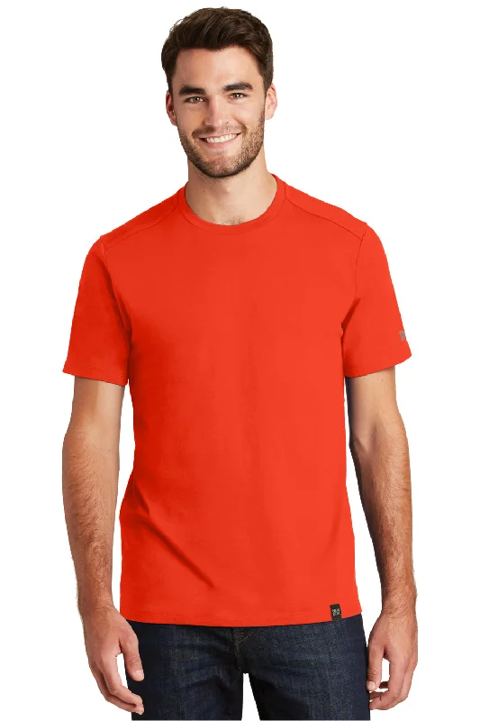 Men’s short-sleeve neutral tone tops-New Era Mens Heritage Short Sleeve Crewneck T-Shirt - Orange - Closeout