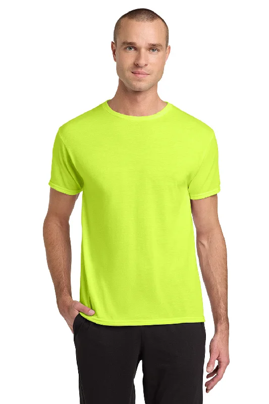 Men’s short-sleeve quill shirts-Jerzees Mens Dri-Power Moisture Wicking Short Sleeve Crewneck T-Shirt - Safety Green