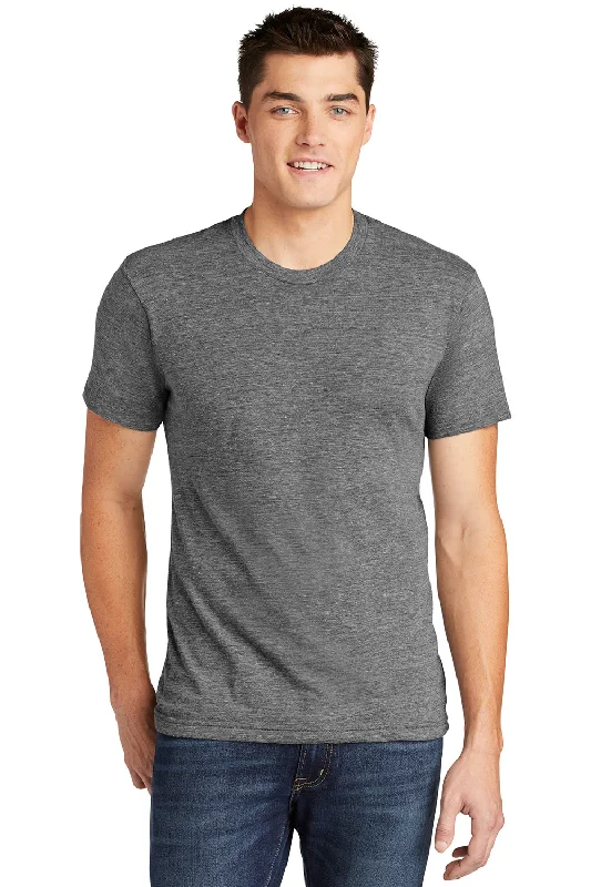 Men’s short-sleeve musk shirts-American Apparel Mens Track Short Sleeve Crewneck T-Shirt - Athletic Grey