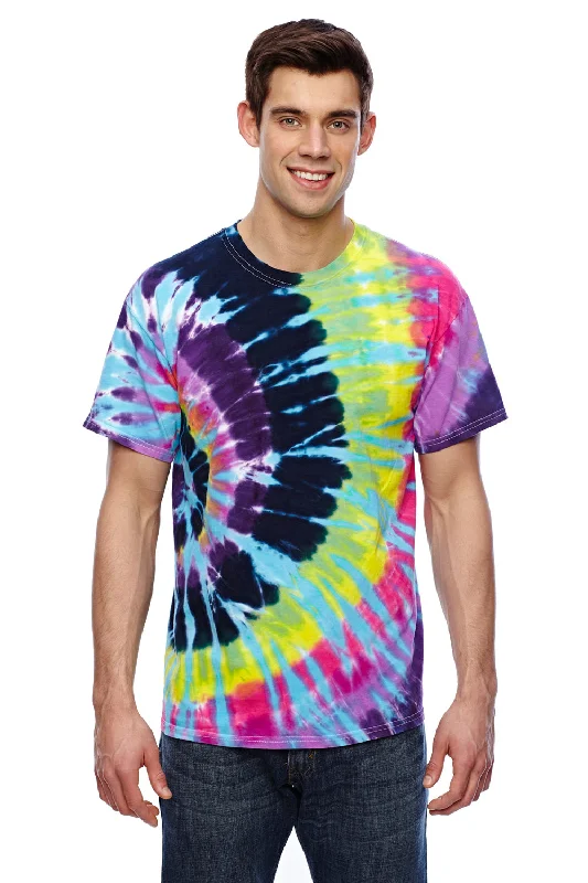 Men’s short-sleeve sift tees-Tie-Dye Mens Short Sleeve Crewneck T-Shirt - Flashback