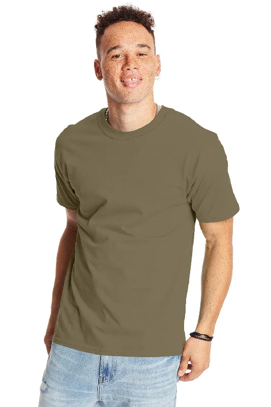 Men’s short-sleeve aqua polos-Hanes Mens Beefy-T Short Sleeve Crewneck T-Shirt - Oregano