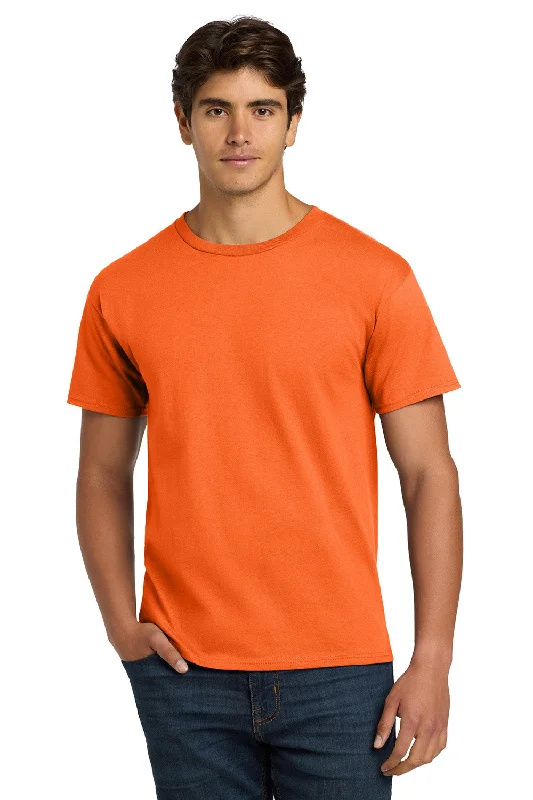 Men’s short-sleeve toff tops-Hanes Mens ComfortSoft Short Sleeve Crewneck T-Shirt - Safety Orange