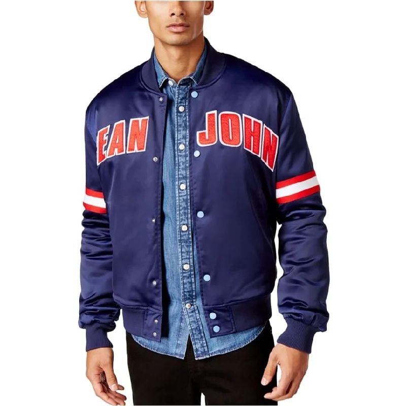 men's classic wool jackets-Sean John Mens Logo Bomber Jacket