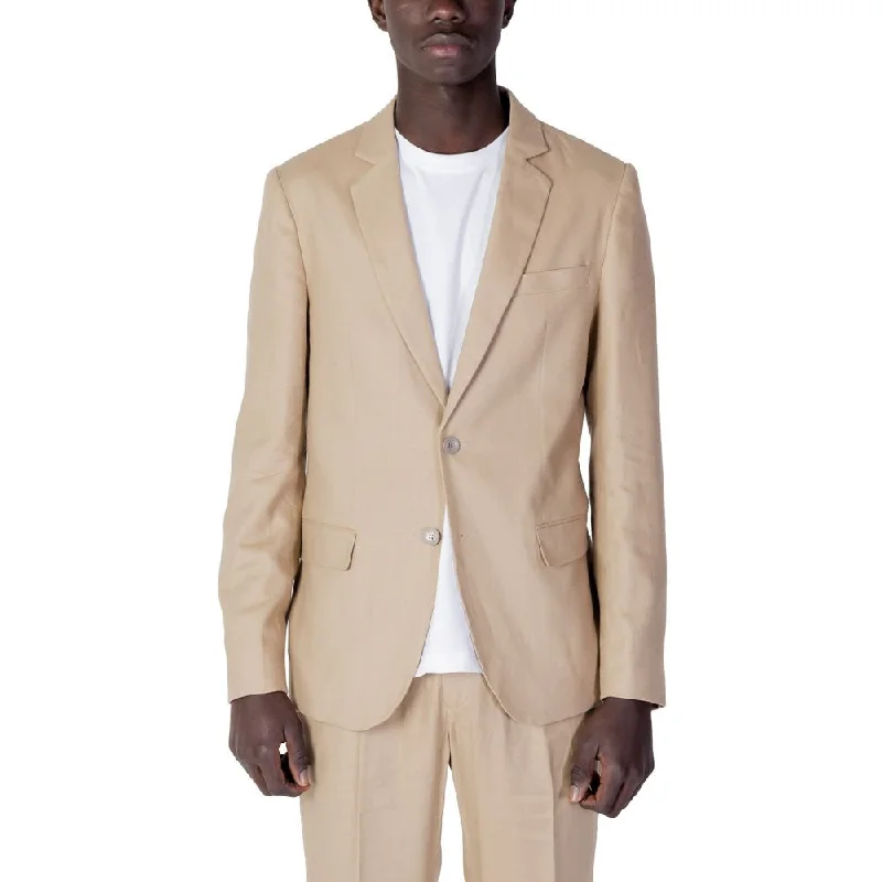 men's jackets with reflective accents-Antony Morato  Linen Men's Suit