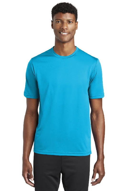 Men’s short-sleeve flow tees-Sport-Tek Mens Tough Moisture Wicking Short Sleeve Crewneck T-Shirt - Atomic Blue