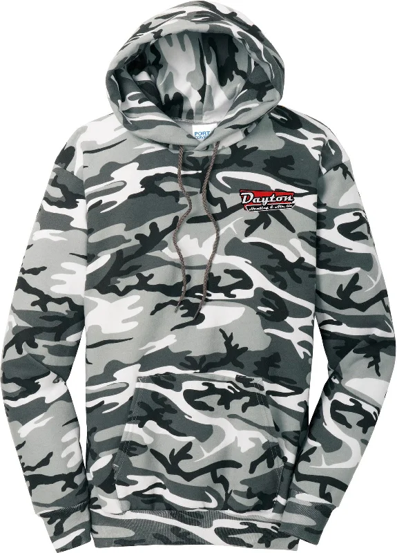 mens hoodie with minimal details-Port & Company Core Fleece Camo Pullover Hooded Sweatshirt