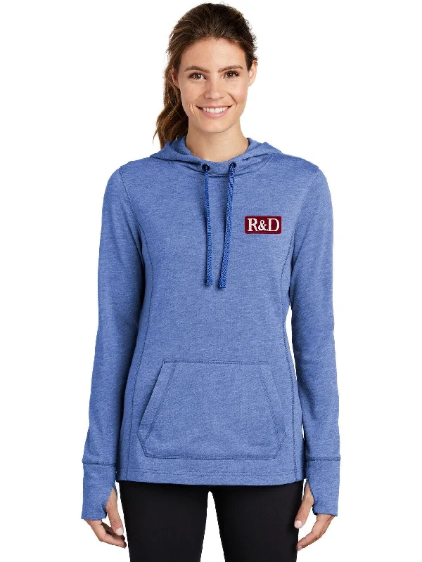 mens hoodie with signature zip-Sport-Tek Ladies Posicharge Tri-Blend Wicking Fleece Hooded Pullover