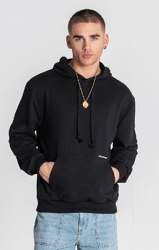 mens hoodie for stylish leisure-Black Time Hoodie