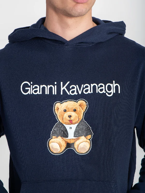 mens hoodie for travel-ready look-Blue GK Teddy Bear Hoodie