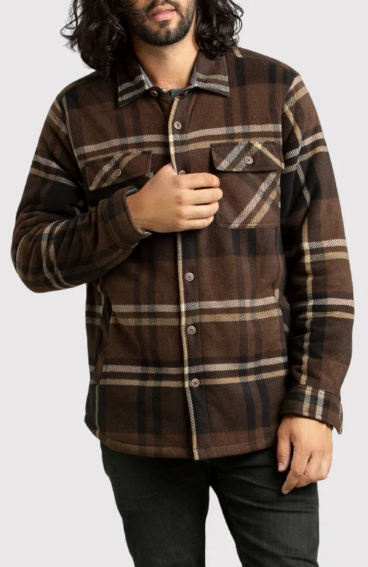 men's jackets for seasonal transitions-Brown Polar Fleece Shirt Jacket