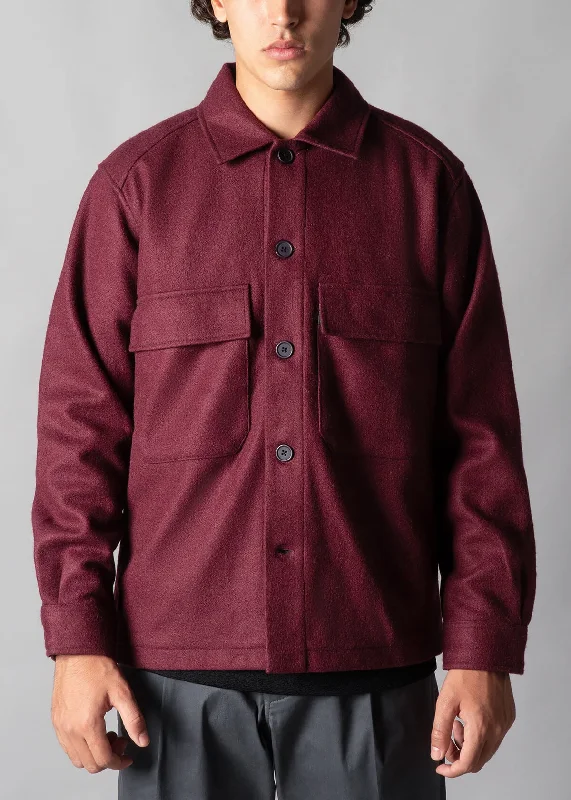 men's jackets with built-in technology-Burgundy Propaganda Jacket