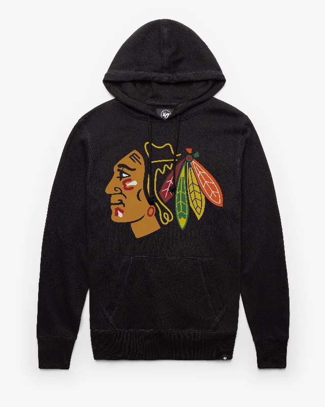 mens hoodie for hiking trips-CHICAGO BLACKHAWKS IMPRINT '47 HEADLINE HOOD