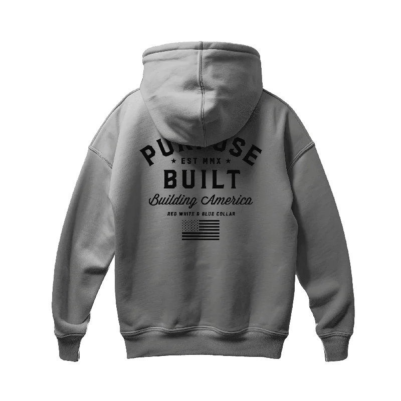 mens hoodie for pre-event wear-Freedom Hoodie - Heathered Grey