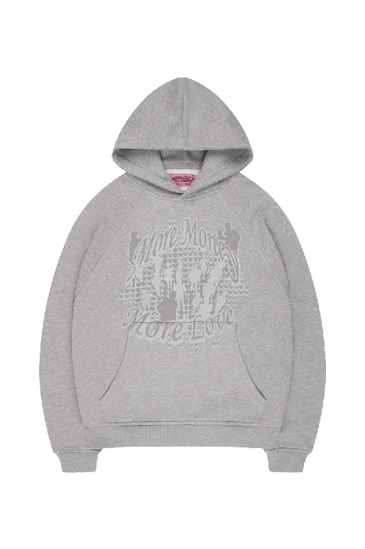 mens hoodie for laid-back style-DAWN DUSK HOODIE GREY MELANGE