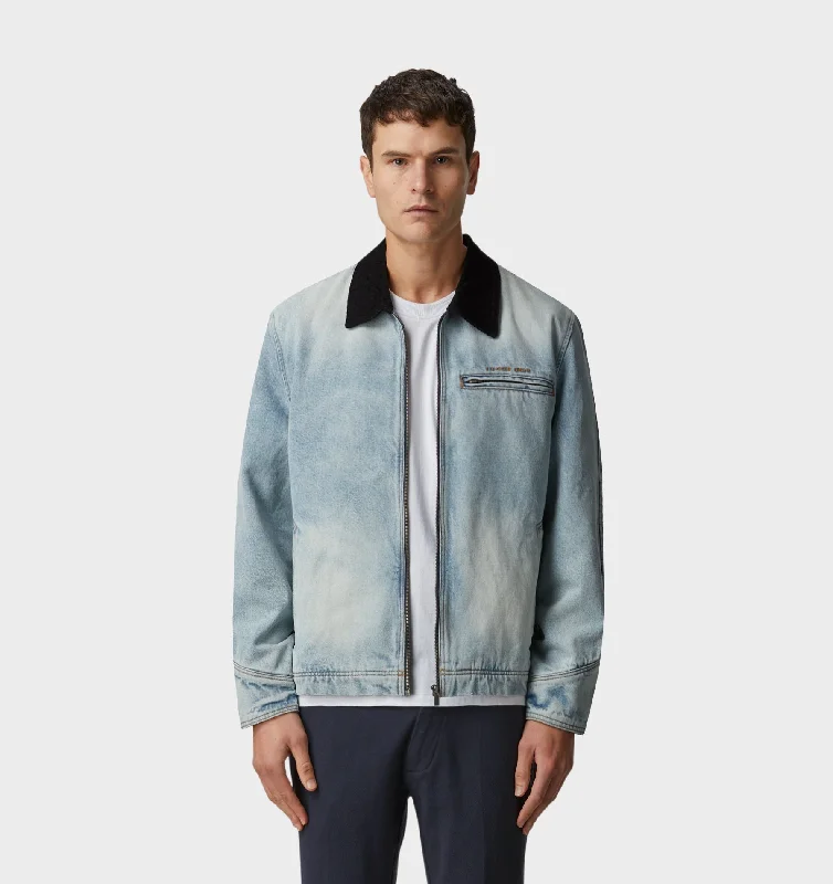 men's jackets with multiple layers-Denim Dayton Jacket 2.0 - Light Vintage Blue