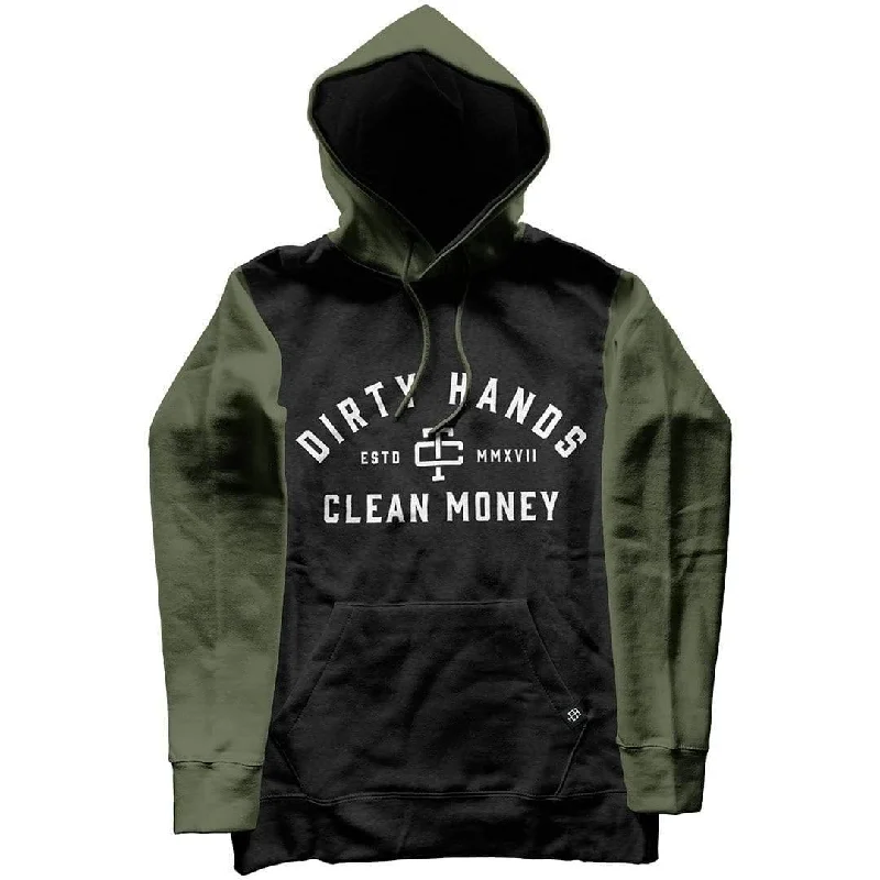 mens hoodie for cool summer nights-DHCM 2 Tone Hoodie: Charcoal / Green