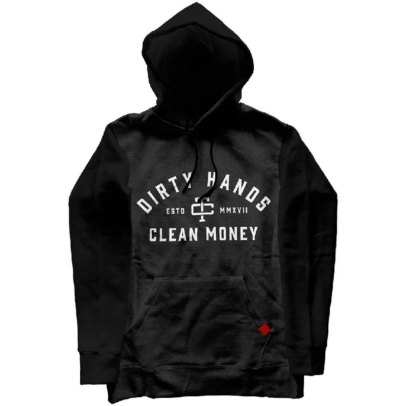 mens hoodie with logo on sleeve-DHCM Two-Tone Hoodie (Black / Grey)