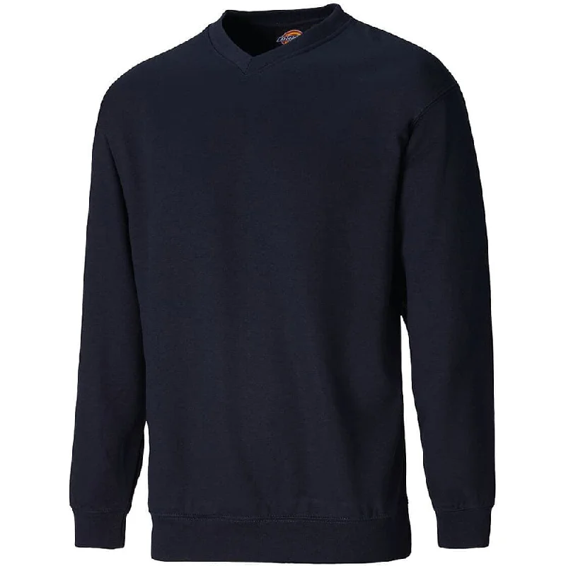 mens hoodie for pre-event wear-Dickies V-Neck Sweatshirt Plain, Ideal For Work Embroidery Printing SH11150