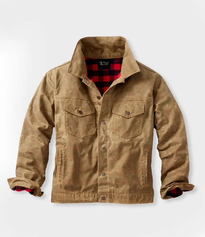 men's jackets with premium fabric-Field Tan '91 Flannel Lined Waxed Canvas Jacket