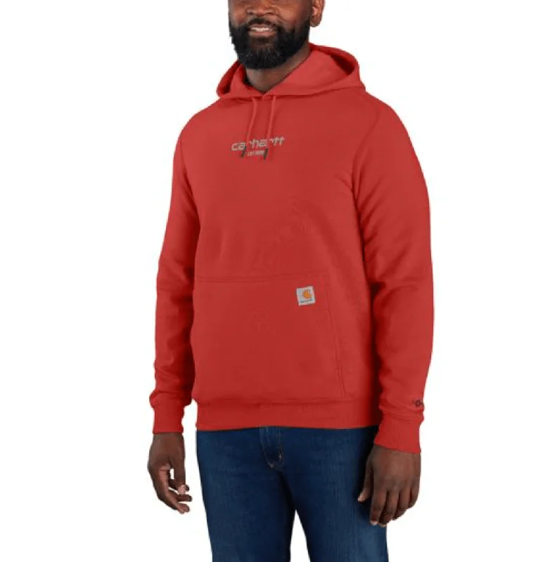 mens hoodie for casual outfit-Force Light Weight Logo Hoodie - Red Barn