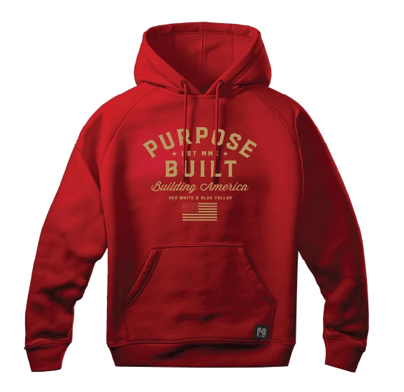 mens hoodie with textured sleeves-Gameday Hoodie, SF Red