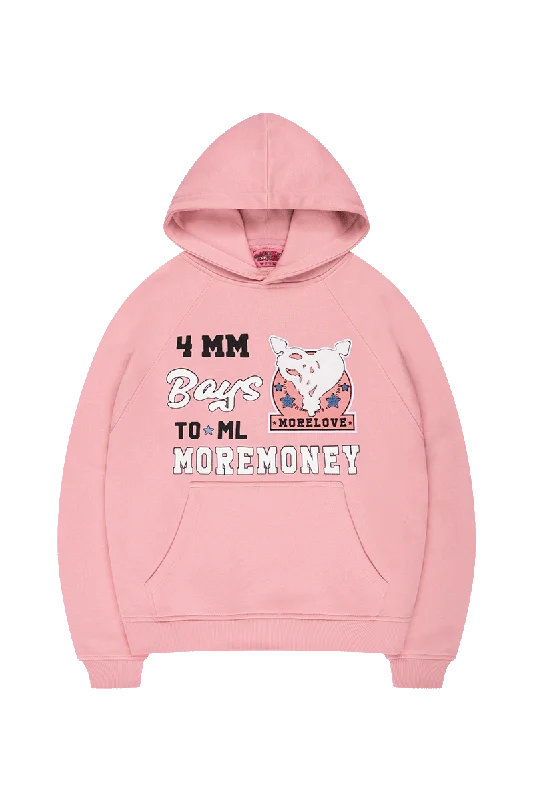 mens hoodie with fashion-forward fit-HEART BREAKER HOODIE PINK