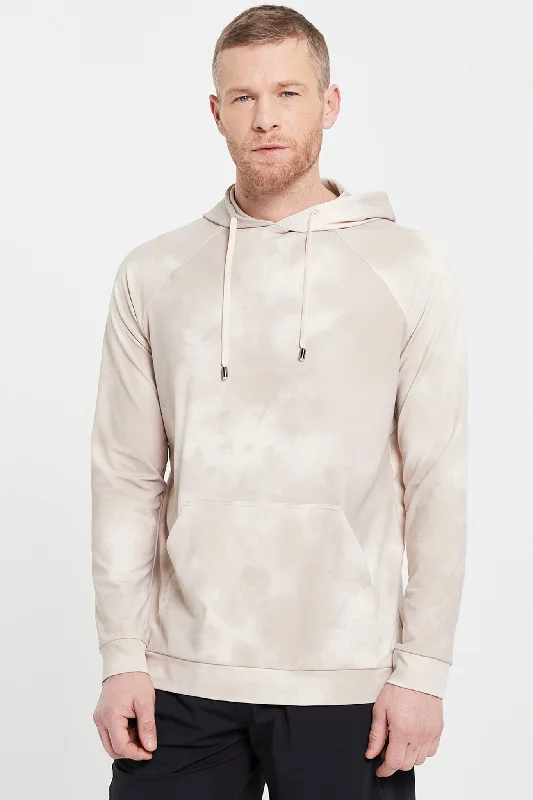 mens hoodie with zippered side pockets-Hicks Hoodie in Macadamia