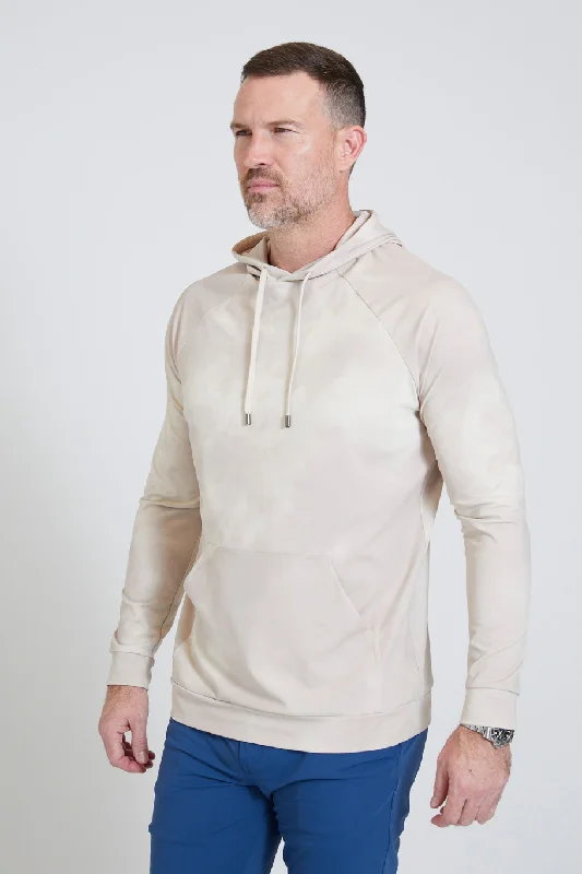 mens hoodie with contrast stitching-Hicks Hoodie in Stone