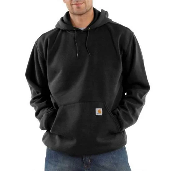 mens hoodie with sporty appeal-K121 Loose Fit Midweight Hoodie - Black