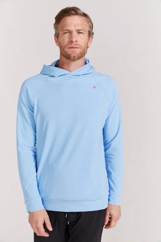 mens hoodie with full front zipper-Larkin Hoodie in Dutch Blue