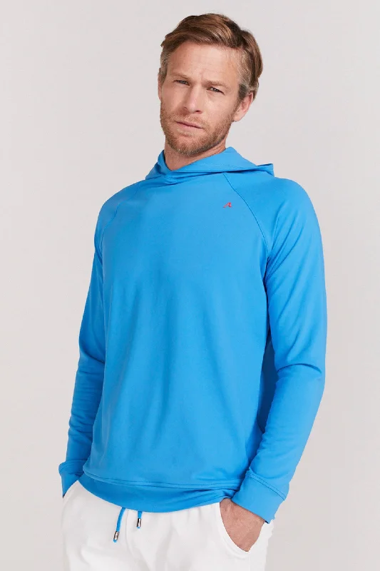 mens hoodie for practical warmth-Larkin Hoodie in Malibu Blue