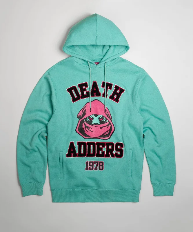 mens hoodie with contrasting details-Mishka Death Adders 1978 Hoodie - Light Blue