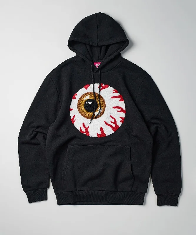 mens hoodie with warm insulating properties-Mishka Jumbo Keep Watch Chenille Patched Hoodie - Black