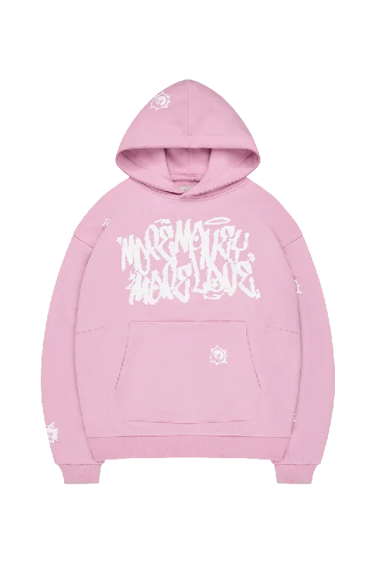 mens hoodie for stylish leisure-MOST WANTED PINK HOODIE