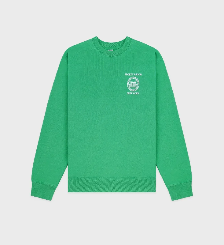 mens hoodie for city life-NY Resort Crewneck - Verde/White