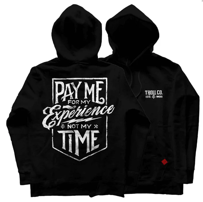 mens hoodie for versatile travel wear-Pay Me Hoodie - Black