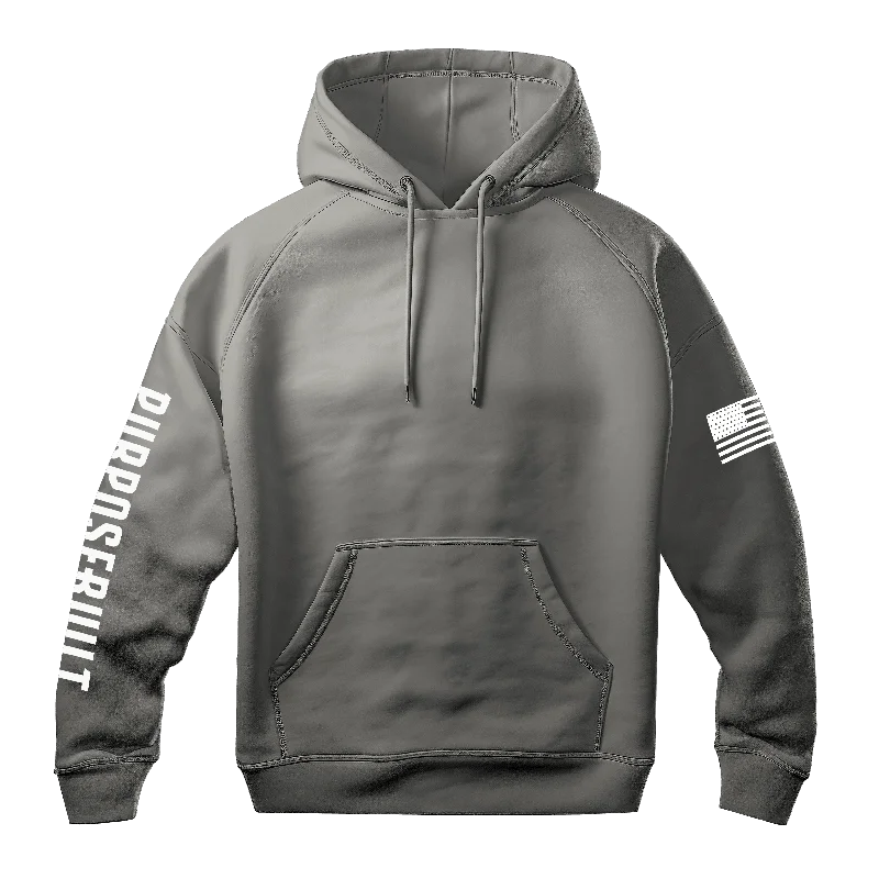 mens hoodie for layering in cold weather-PB Logo Hoodie, Charcoal