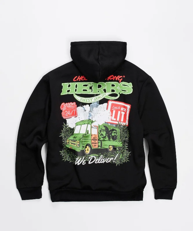 mens hoodie for warm mornings-Plus Size Cheech & Chong Hoodie - Black