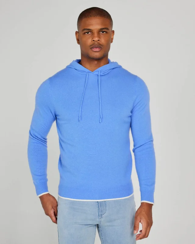 mens hoodie with full-zip closure-Quincy Hoodie in Bleu