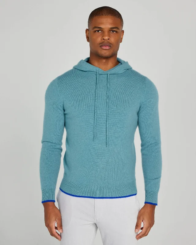 mens hoodie with minimal details-Quincy Hoodie in Rainforest