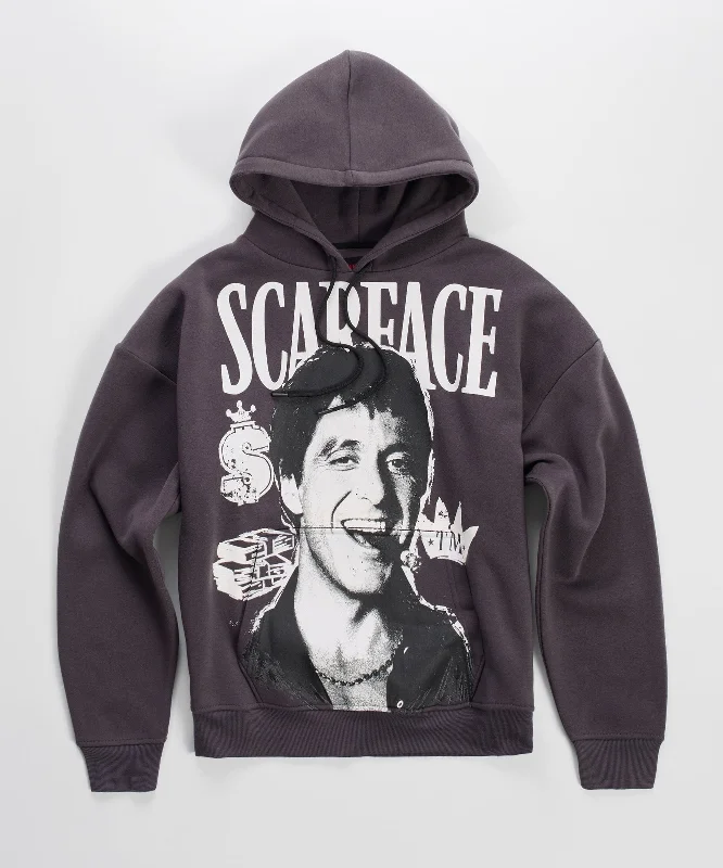 mens hoodie for winter layering-Scarface Tony Montana Oversized Hoodie - Grey