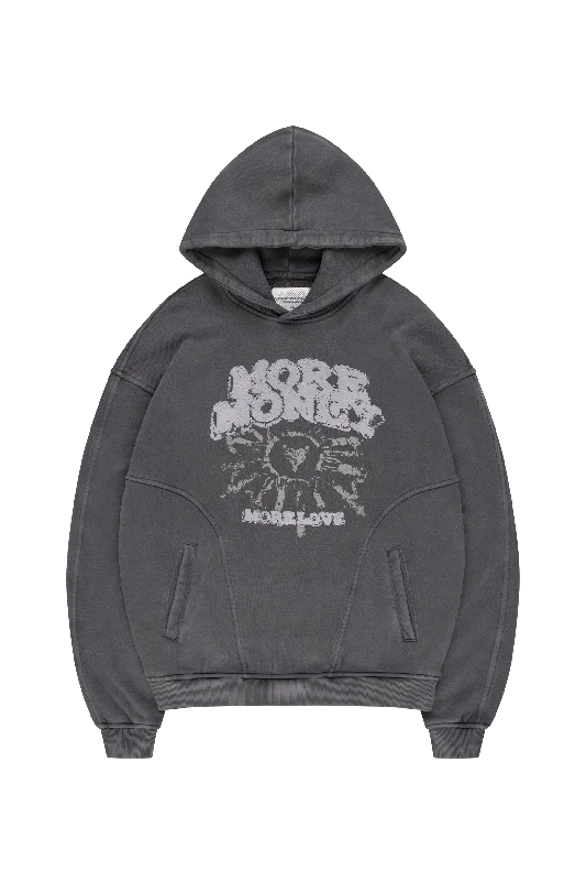 mens hoodie with bold logos-SOLSTICE HOODIE BLACK WASHED