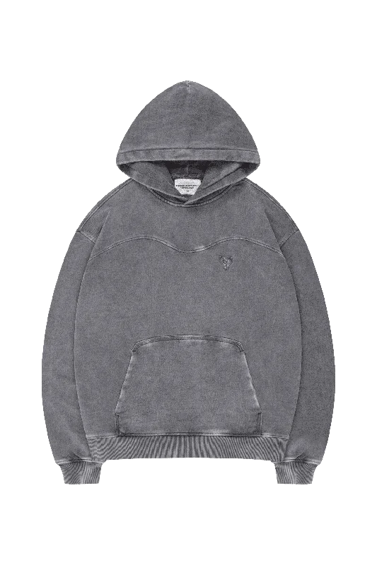 mens hoodie for weekend style-STACKS HOODIE DARK GREY