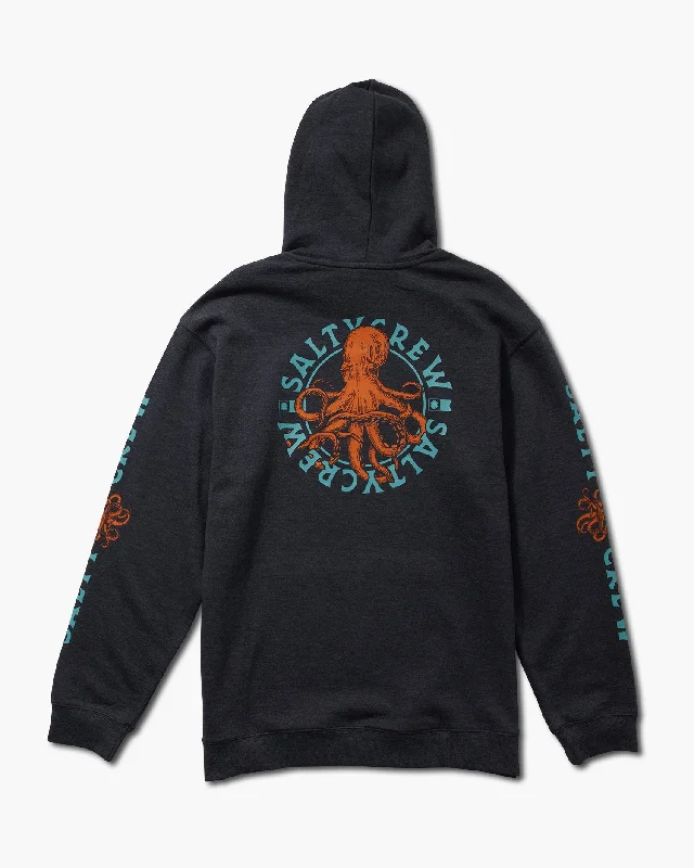 mens hoodie with multi-pocket design-Tentacles Fleece Hoodie - Navy Heather