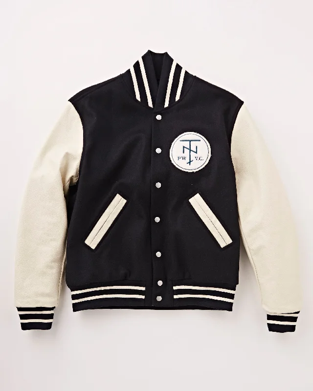 men's jackets with breathable mesh lining-Tenue. x Private White V.C. Varsity Jacket Royal Navy